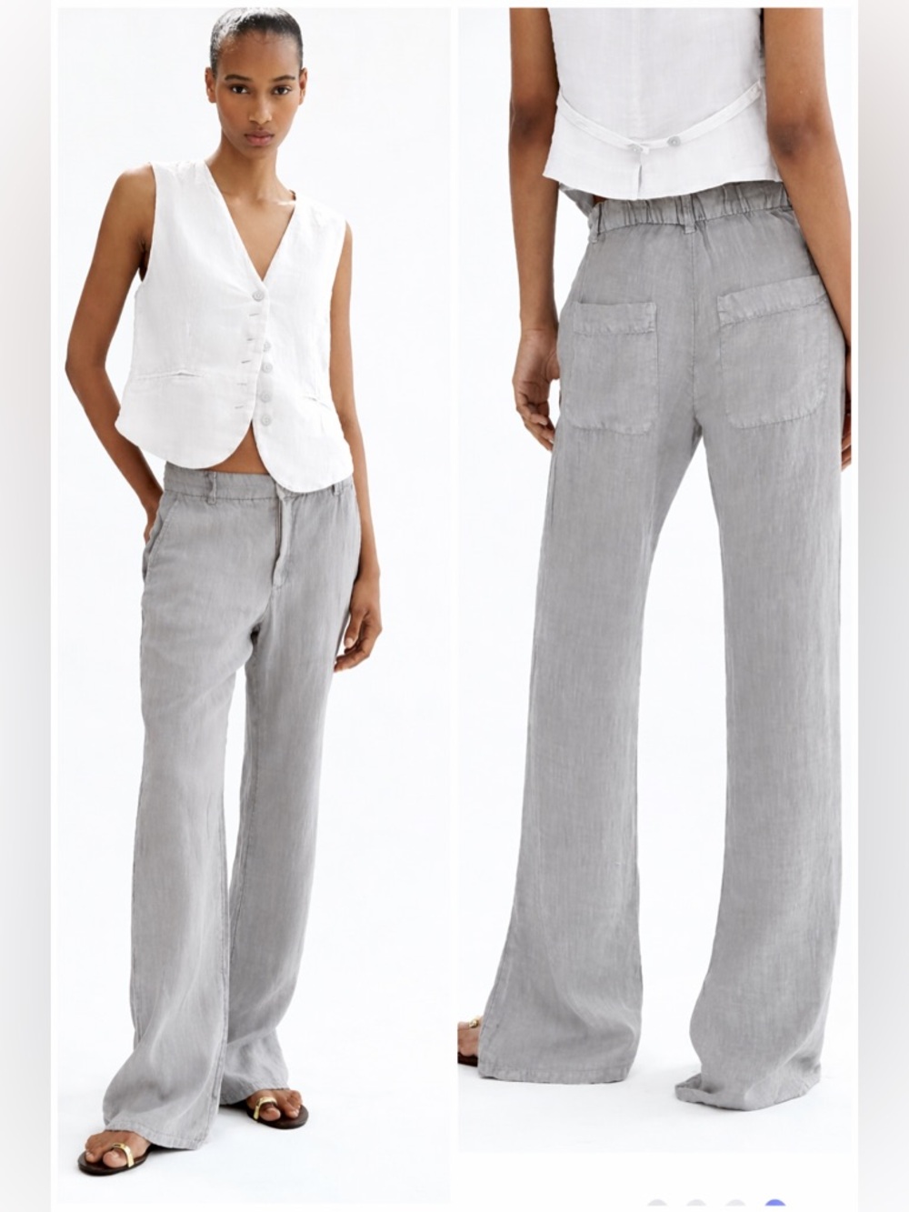 ZARA LINEN FLARED PANTS
GRAY / BLUE